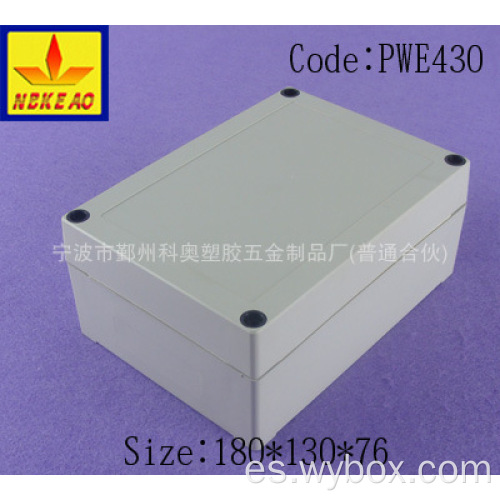 Caja de conexiones caja de abs impermeable caja de plástico electrónica cajas de plástico a prueba de agua PWE430 con tamaño 180 * 130 * 76 mm